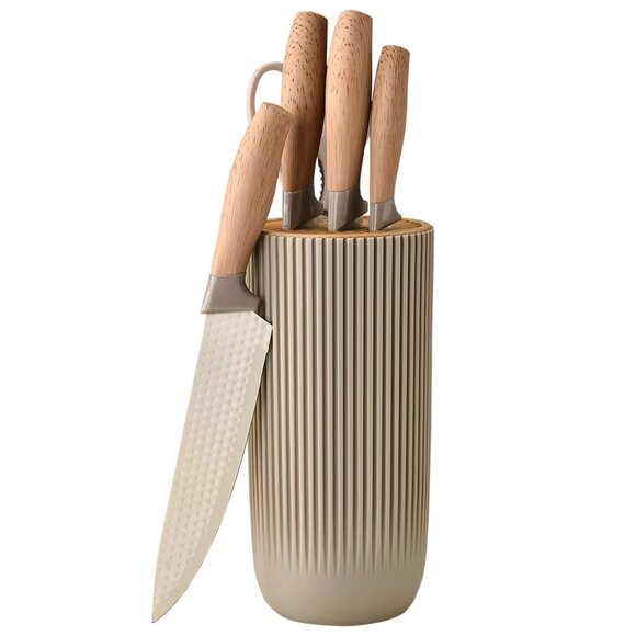 Stainless Steel Kitchen Knives Kitchen Knife Wood Grain (1 Pack(Any Color) - Picture 2 of 16